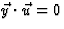 $\vec y\cdot\vec u=0$