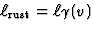 $\ell_{{\rm rust}}=\ell\gamma(v)$